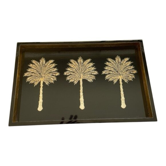 Grand Palms Lacquer Vanity Tray in Black - Picture 9 of 12